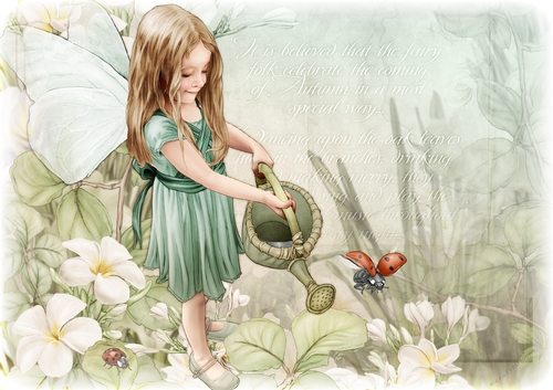 Forest Fairy Evie Paper Scene  Aqua