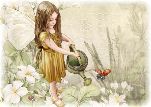 Forest Fairy Evie Paper Scene  Gold