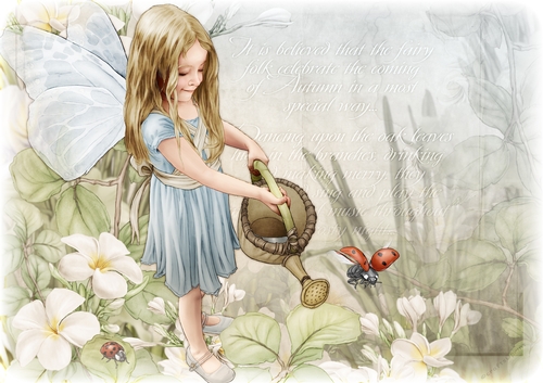 Forest Fairy Evie Paper Scene  Light Blue