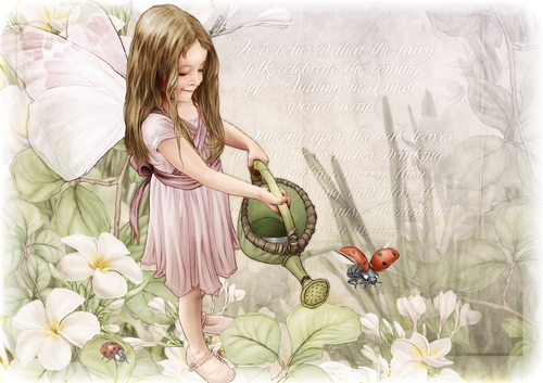 Forest Fairy Evie Paper Scene  Light Pink