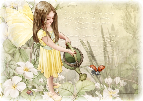 Forest Fairy Evie Paper Scene  Yellow