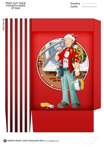 Window Cleaner Dude Christmas Mini Gift Bag
