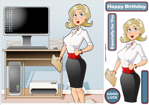 Secretary Dudess 8x8 Quick Card