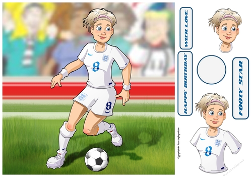 Womens Football Dudess White Strip 8x8 Quick Card