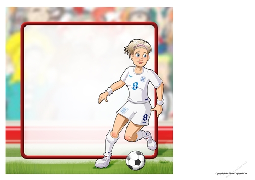Womens Football Dudess White Strip 8x8 Quick Card Insert