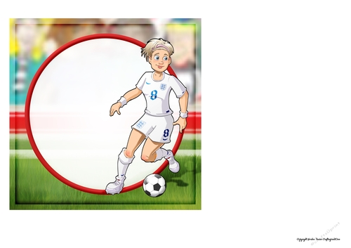 Womens Football Dudess White Strip 7x7 Quick Card Insert