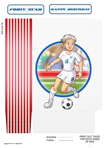 Womens Football Dudess White Strip Mini Gift Bag