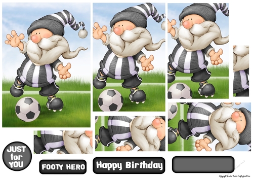 Football Gnome Black and White Stripes Pyramid