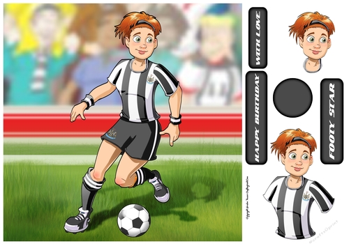 Womens Football Dudess Black and White Strip 8x8 Quick Card
