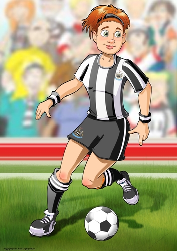 Womens Football Dudess Black and White Strip A4