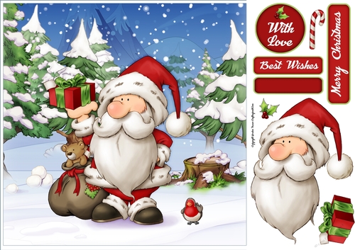 Santa 3 8x8 Quick Card
