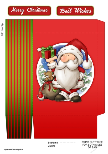 Santa 3 Mini Gift Bag