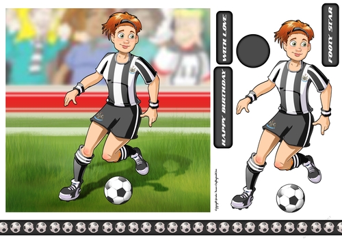 Womens Football Dudess Black and White Strip 7x7 Quick Card