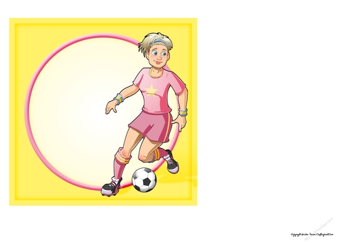 Womens Football Dudess Pink Strip 7x7 Quick Card Insert