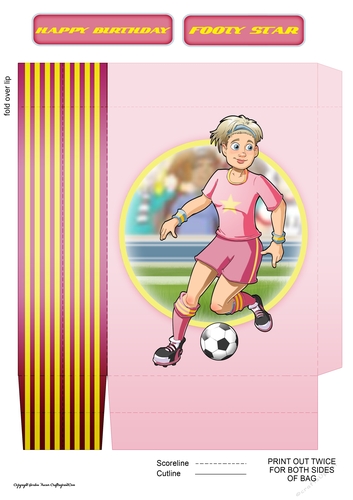 Womens Football Dudess Pink Strip Mini Gift Bag