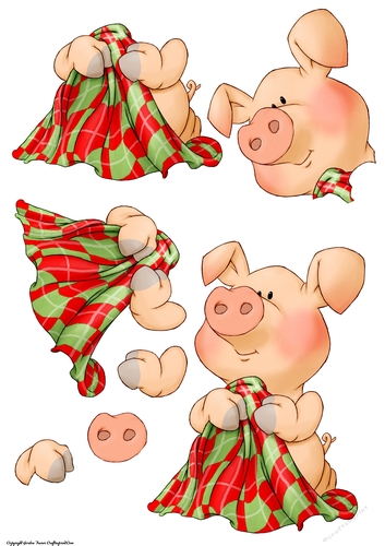 Pigs in Blankets Truffle Decoupage Sheet
