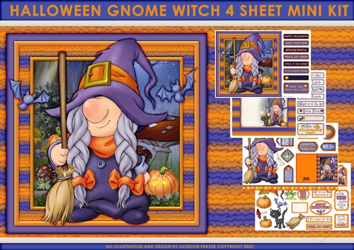 Halloween Gnome Witch 4 Sheet Mini Kit