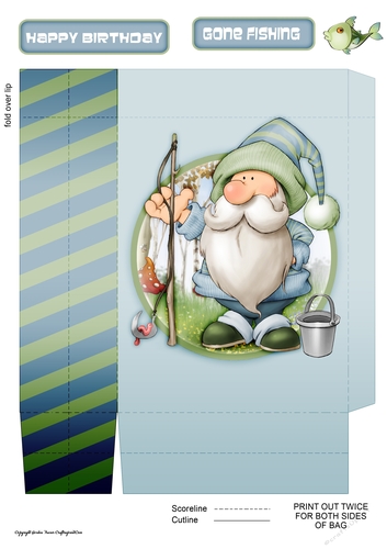 Fishing Gnome Mini Gift Bag