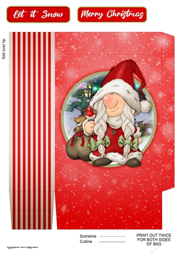 Mrs Christmas Gnome Mini Gift Bag