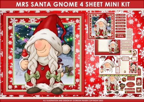 Mrs Santa Gnome 4 Sheet Mini Kit