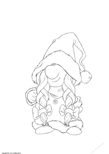 Mrs Christmas Gnome Digital Stamp
