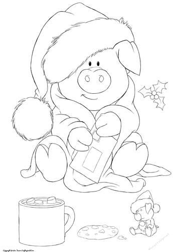 Pigs in Blankets Tootsie Christmas Digital Stamp