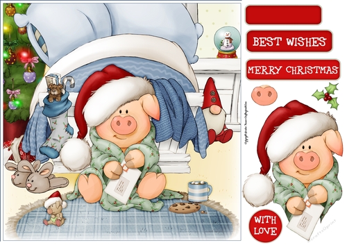 Pigs in Blankets Tootsie Christmas 8x8 Quick Card