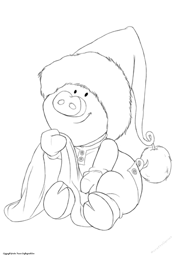 Pigs in Blankets Pumpkin Christmas Digital Stamp