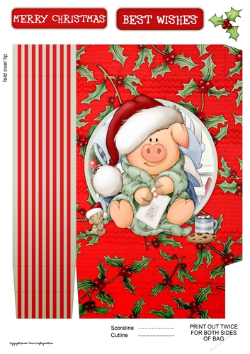 Pigs in Blankets Tootsie Christmas Mini Gift Bag