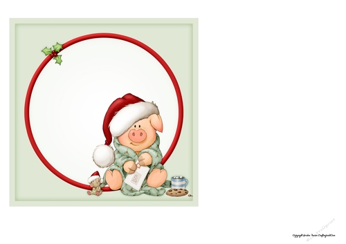 Pigs in Blankets Tootsie Christmas 7x7 Quick Card Insert