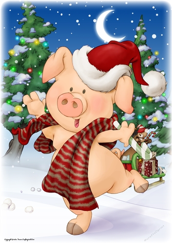 Pigs in Blankets Pip Christmas A4