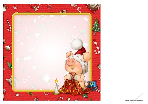 Pigs in Blankets Truffle Christmas 8x8 Quick Card Insert