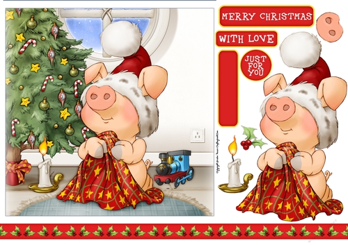 Pigs in Blankets Truffle Christmas 7x7 Quick Card