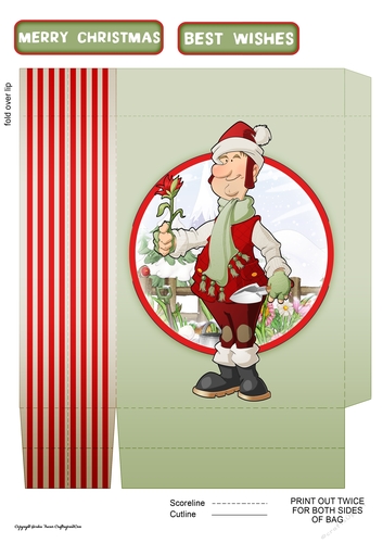 Christmas Gardening Dude Mini Gift Bag