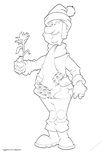 Christmas Gardening Dude Digital Stamp