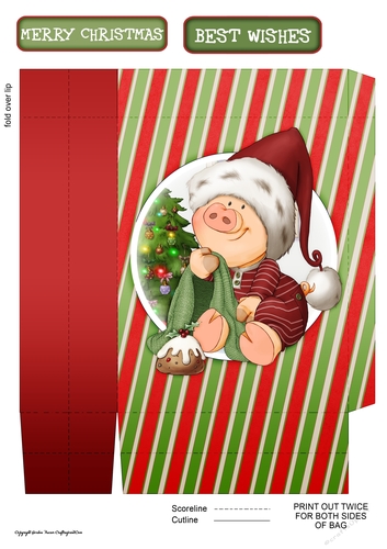 Pigs in Blankets Pumpkin Christmas Mini Gift Bag