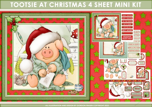 Pigs in Blankets Tootsie Christmas 4 Sheet Mini Kit