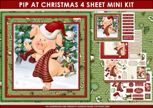 Pigs in Blankets Pip Christmas 4 Sheet Mini Kit