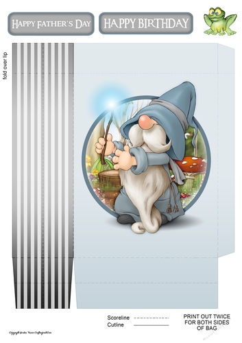 Grey Wizard Gnome Mini Gift Bag