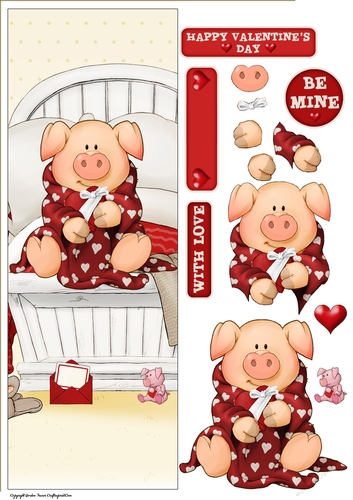Pigs in Blankets Tootsie Valentine Large Vertical DL
