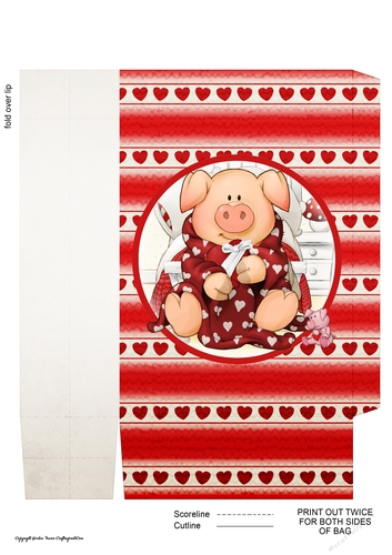 Pigs in Blankets Tootsie Valentine Mini Gift Bag