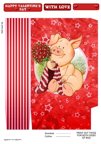 Pigs in Blankets Pumpkin Valentine Mini Gift Bag