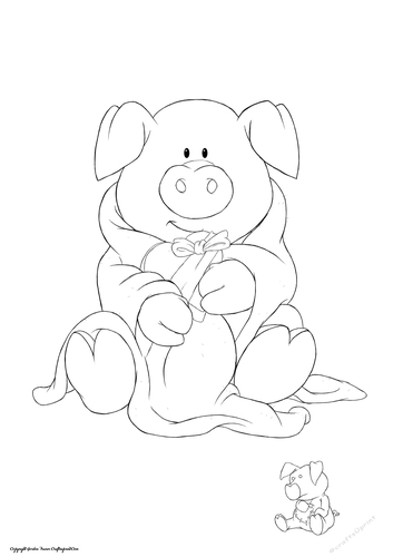 Pigs in Blankets Tootsie Valentine Digital Stamp