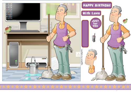 Caretaker/Cleaner Dude 7x7 Quick Card