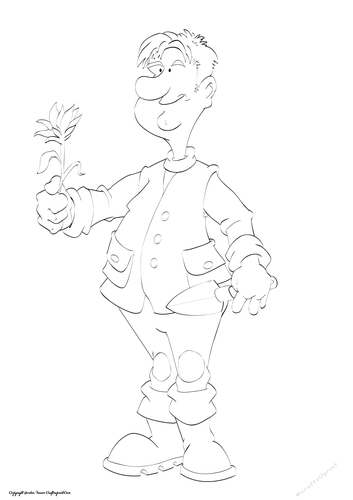 Gardening Dude 3 Digital Stamp