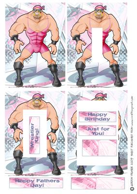 Wrestler Dude (pink) Inverted Pyramid.