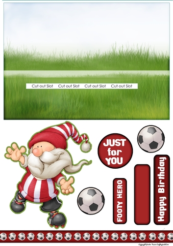 Football Gnome Red and White Stripes Slider