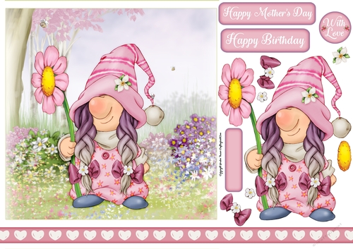 Mothers Day Gnome 7x7 Quick Card