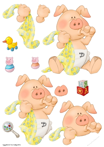 Pigs in Blankets Pod Decoupage Sheet