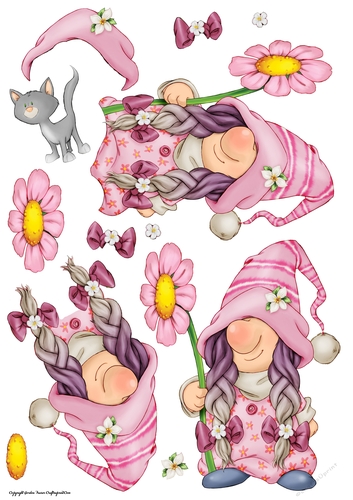 Mothers Day Gnome Decoupage Sheet